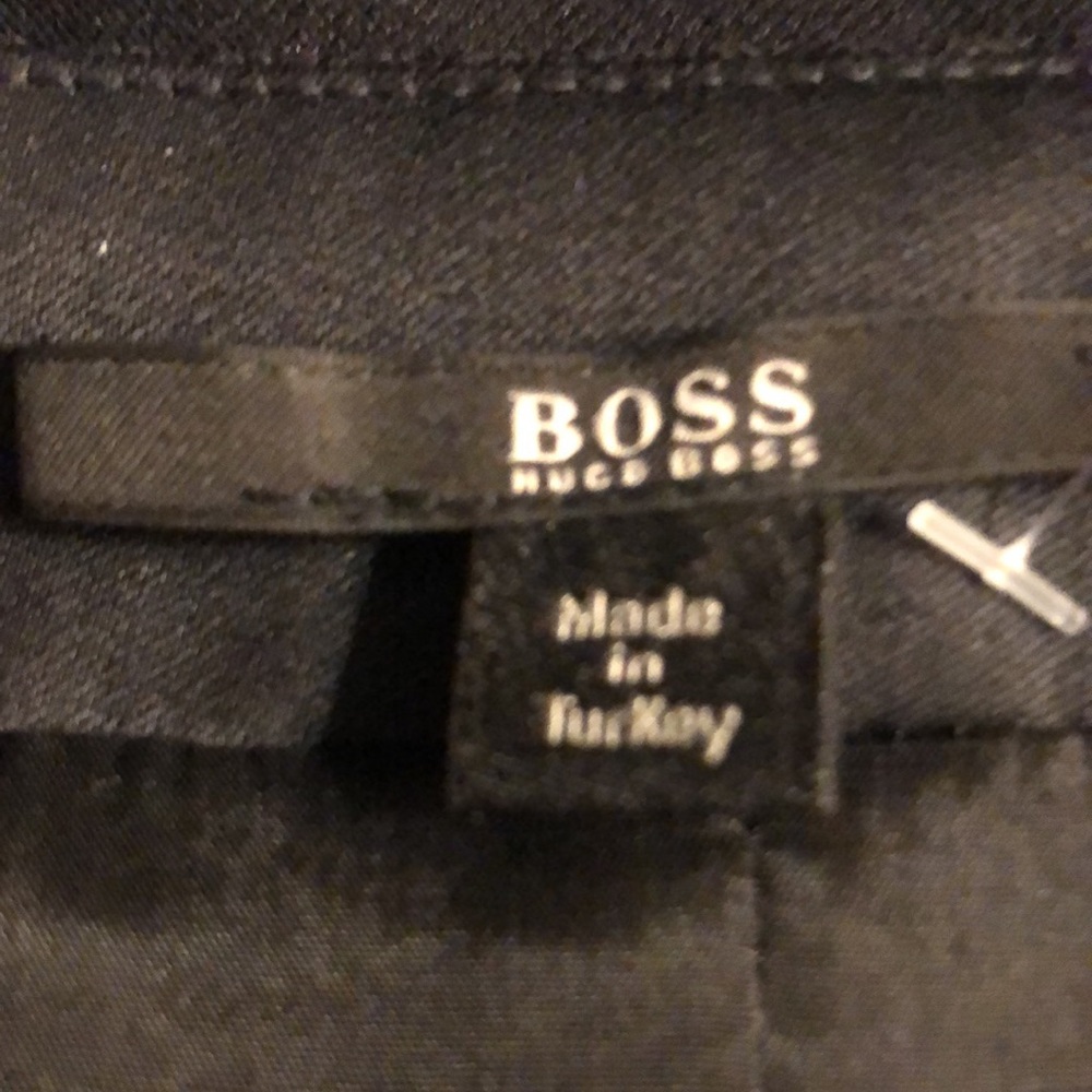 HUGO BOSS Collarless Lined Black Zipper Jacket - Picture 4 of 6